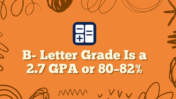 B- Letter Grade Is a 2.7 GPA or 80–82%