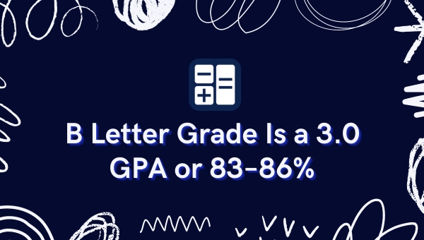 B Letter Grade Is a 3.0 GPA or 83–86%