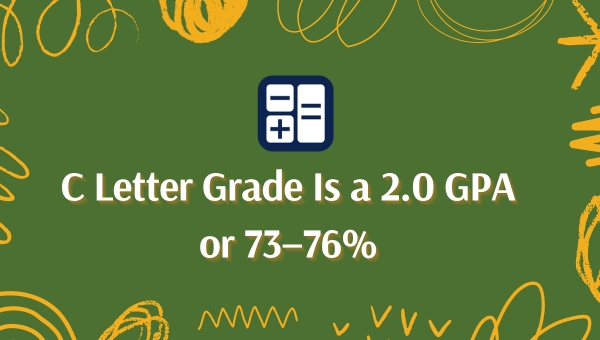 C Letter Grade Is a 2.0 GPA or 73–76%