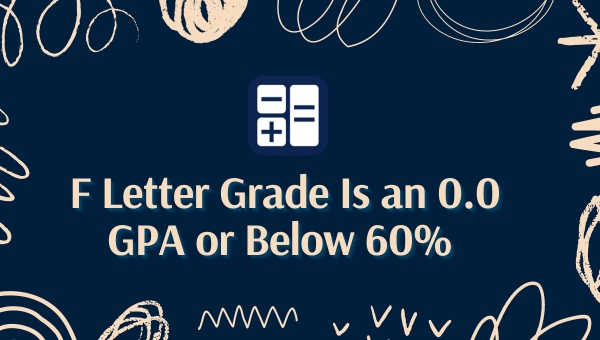 F Letter Grade Is an 0.0 GPA or Below 60%